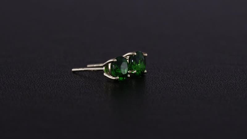 Luxoro Premium Chrome Diopside 1.00 ctw Solitaire Stud Earrings, 10K Yellow Gold Earrings, Gold Gifts For Her, Chrome Diopside Jewelry