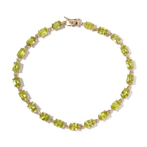 Luxoro 10K Yellow Gold AAA Sava Sphene Link Bracelet (7.25 In) 10.35 ctw