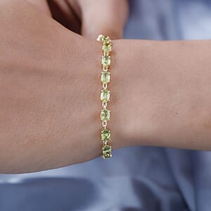 Luxoro 10K Yellow Gold AAA Sava Sphene Link Bracelet (7.25 In) 10.35 ctw