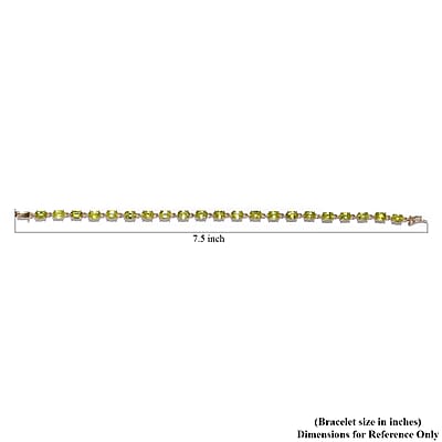 Luxoro 10K Yellow Gold AAA Sava Sphene Link Bracelet (7.25 In) 10.35 ctw