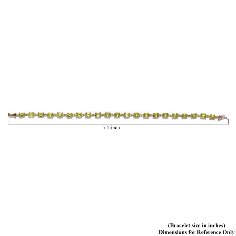 Luxoro 10K Yellow Gold AAA Sava Sphene Link Bracelet (7.25 In) 10.35 ctw