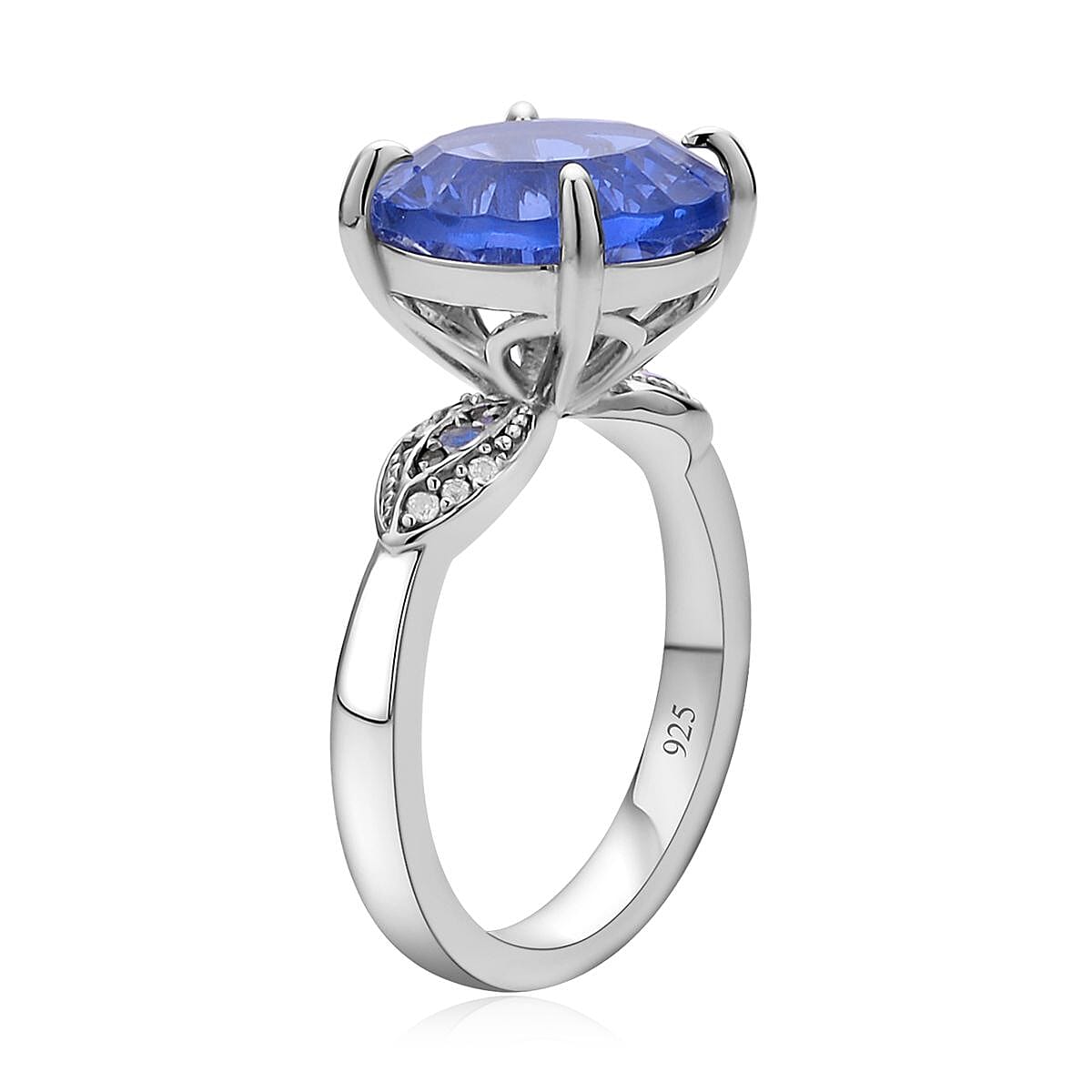 Concave Cut Color Change Fluorite and Multi Gemstone Ring in Rhodium Over Sterling Silver (Size 8.0) 7.25 ctw image number 3