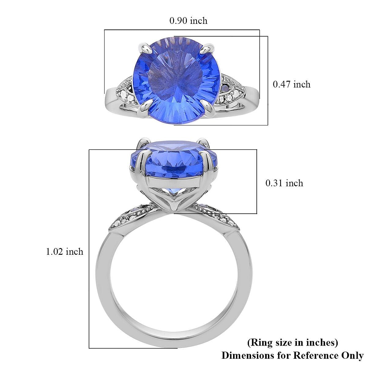 Concave Cut Color Change Fluorite and Multi Gemstone Ring in Rhodium Over Sterling Silver (Size 8.0) 7.25 ctw image number 5