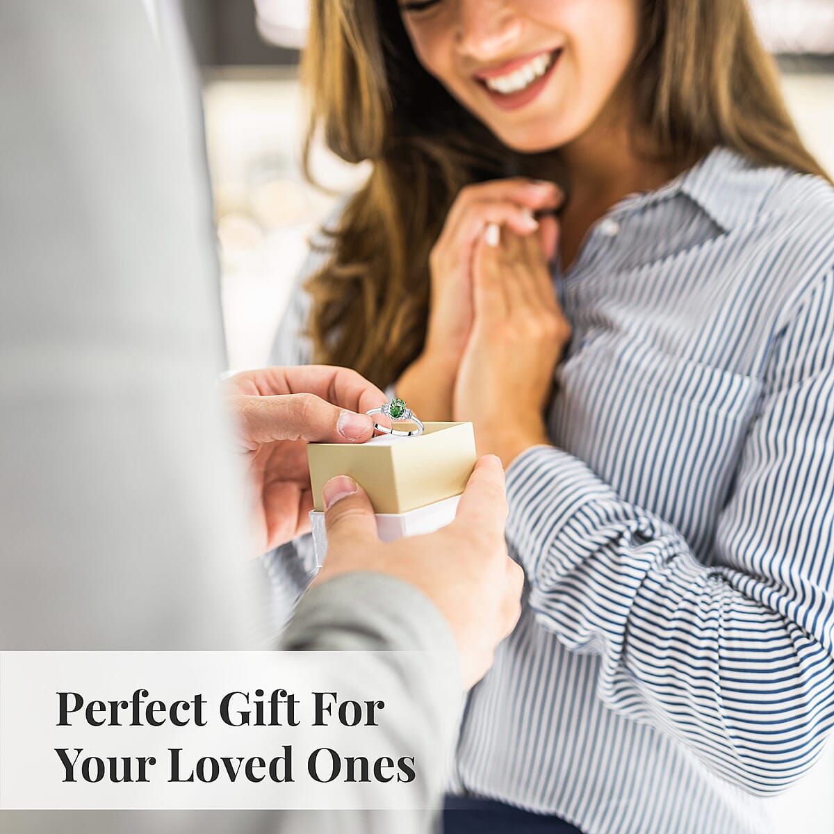 Luxoro 10K White Gold Premium Tsavorite Garnet and Diamond Ring (Size 5.0) 0.85 ctw image number 5