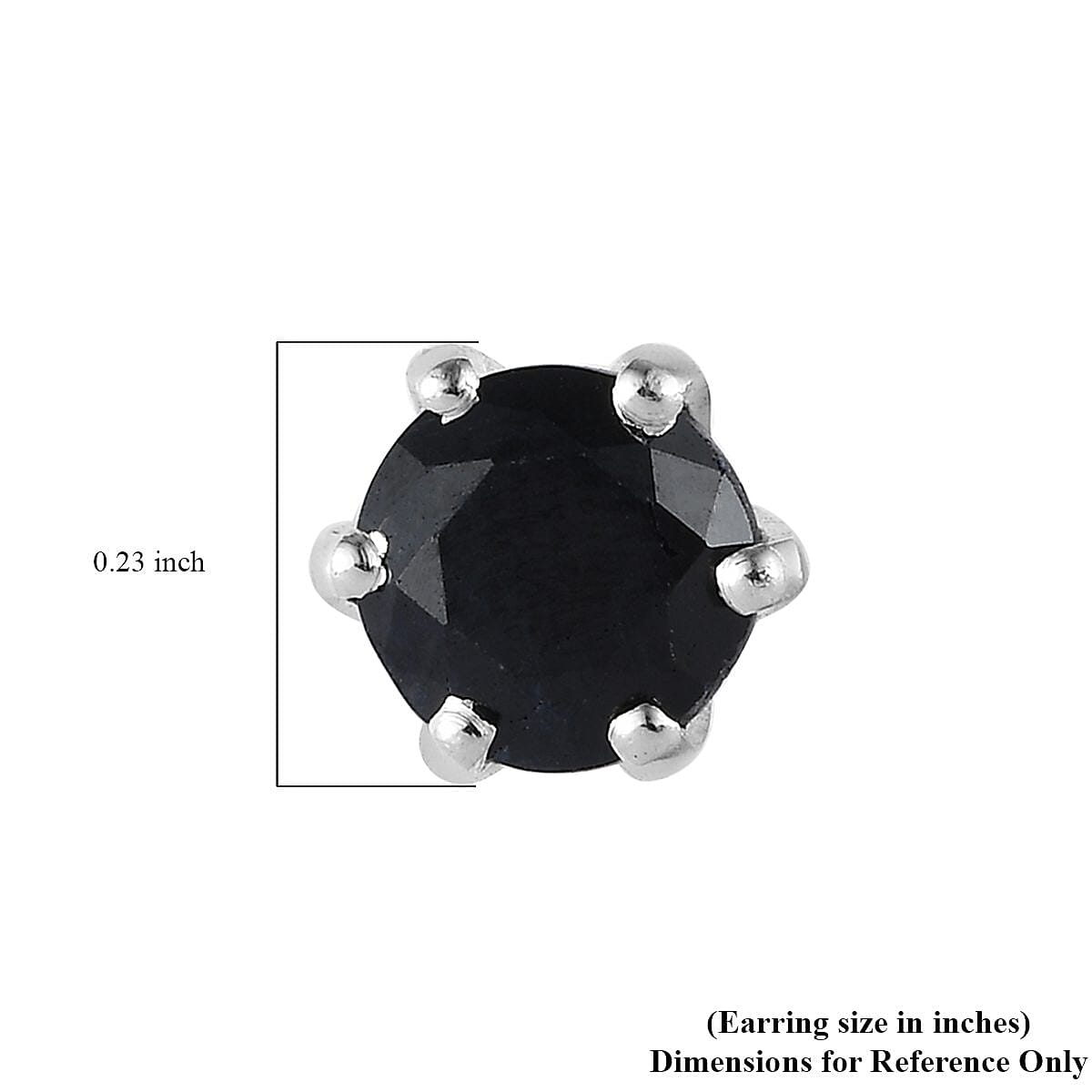 Midnight Sapphire Solitaire Stud Earrings in Platinum Over Sterling Silver 2.75 ctw image number 4