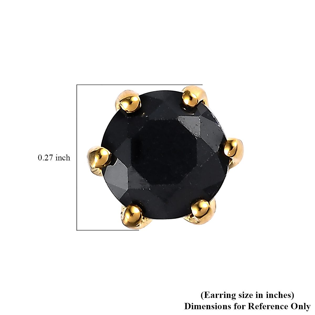 Midnight Sapphire Solitaire Stud Earrings in Vermeil Yellow Gold Over Sterling Silver 2.75 ctw image number 4