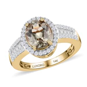 Luxoro 14K Yellow Gold AAA Turkizite and Diamond Cocktail Ring (Size 10.0) 2.50 ctw