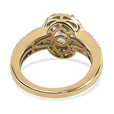 Luxoro AAA Turkizite and Diamond 2.50 ctw Cocktail Ring in 14K Yellow Gold (Size 10.0)