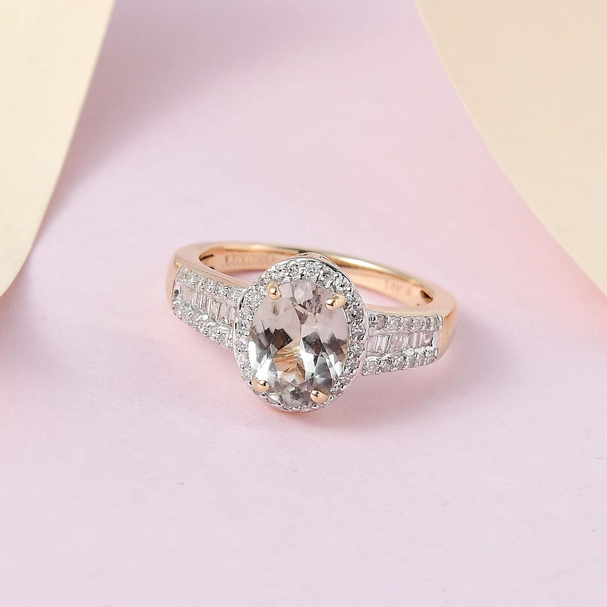 Luxoro AAA Turkizite and Diamond 2.50 ctw Cocktail Ring in 14K Yellow Gold (Size 7.0) image number 1