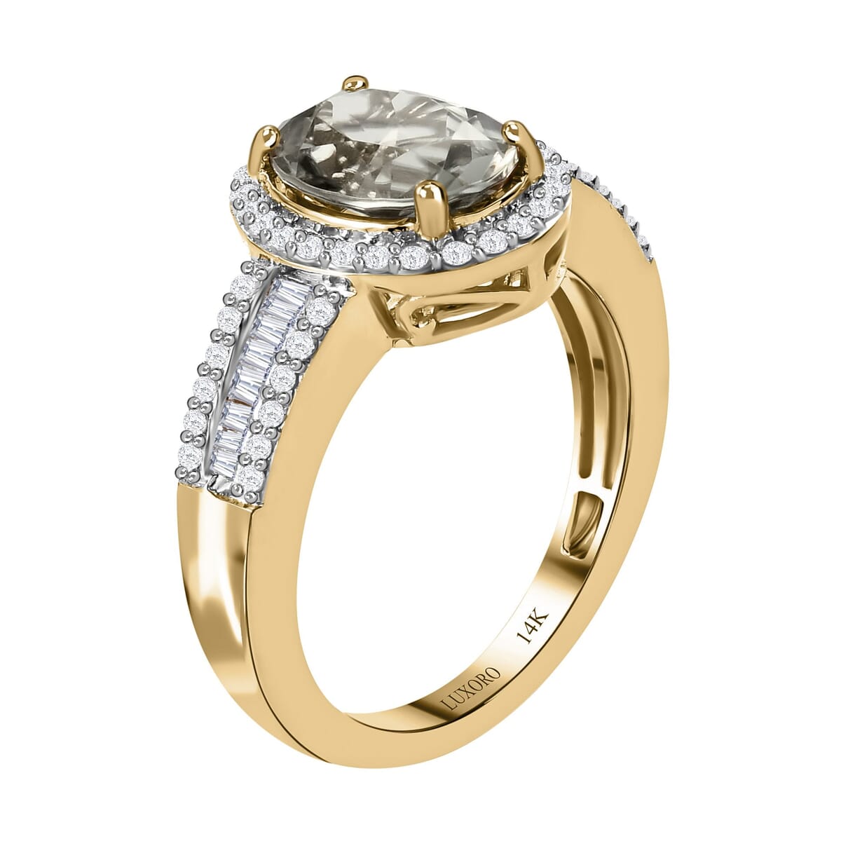 Luxoro AAA Turkizite and Diamond 2.50 ctw Cocktail Ring in 14K Yellow Gold (Size 7.0) image number 3