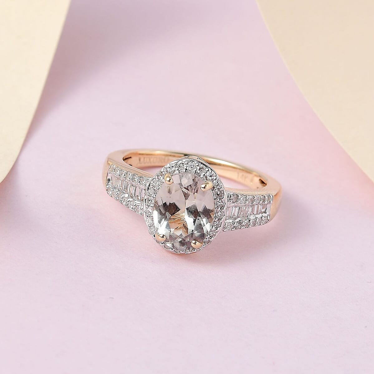 Luxoro AAA Turkizite and Diamond 2.50 ctw Cocktail Ring in 14K Yellow Gold (Size 8.0) image number 1