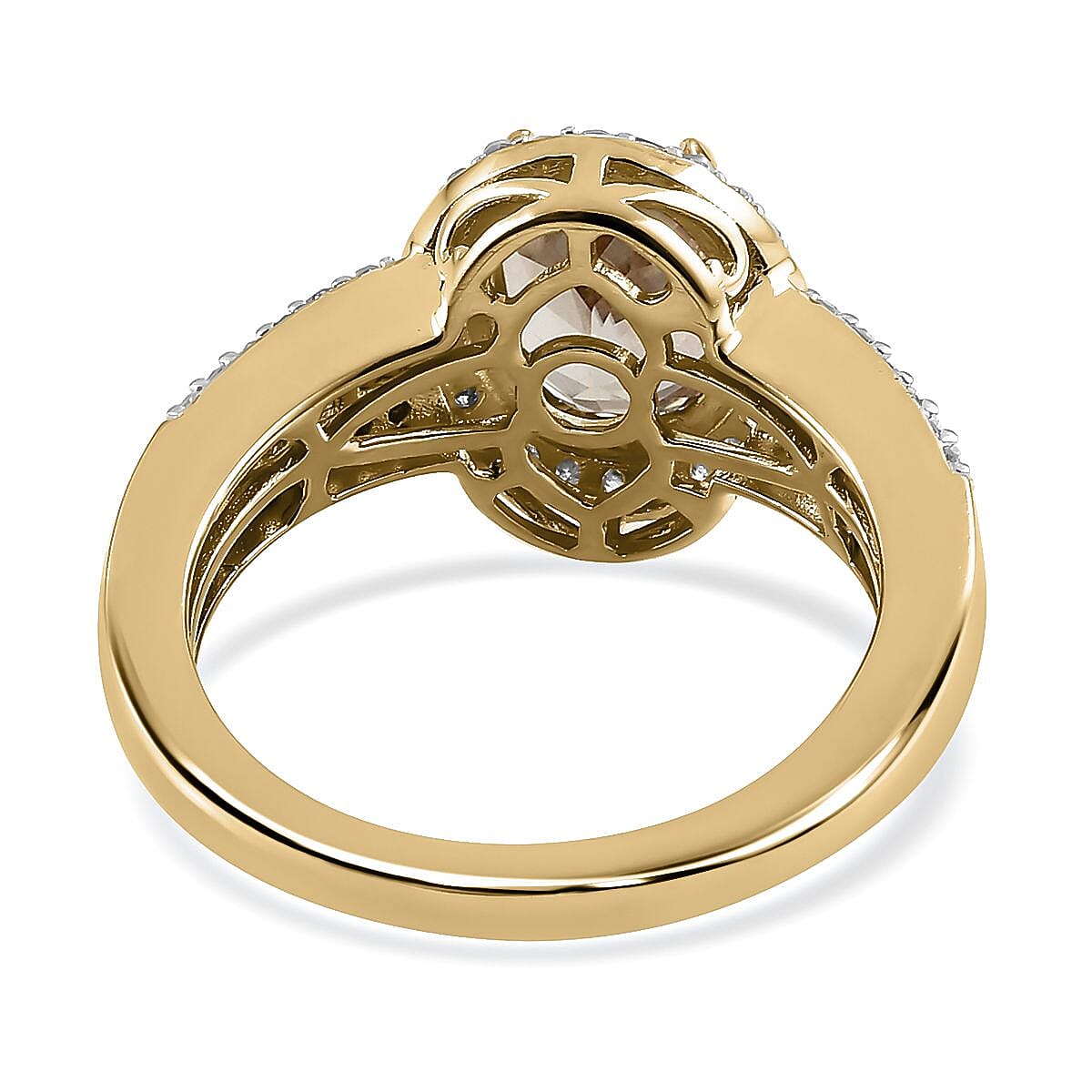 Luxoro AAA Turkizite and Diamond 2.50 ctw Cocktail Ring in 14K Yellow Gold (Size 8.0) image number 4
