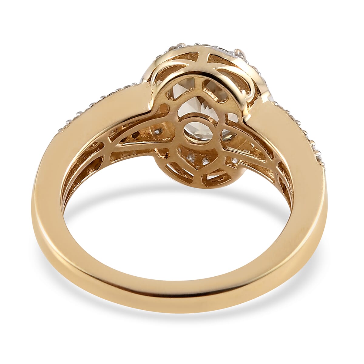 Luxoro AAA Turkizite and Diamond 2.50 ctw Cocktail Ring in 14K Yellow Gold (Size 9.0) image number 4