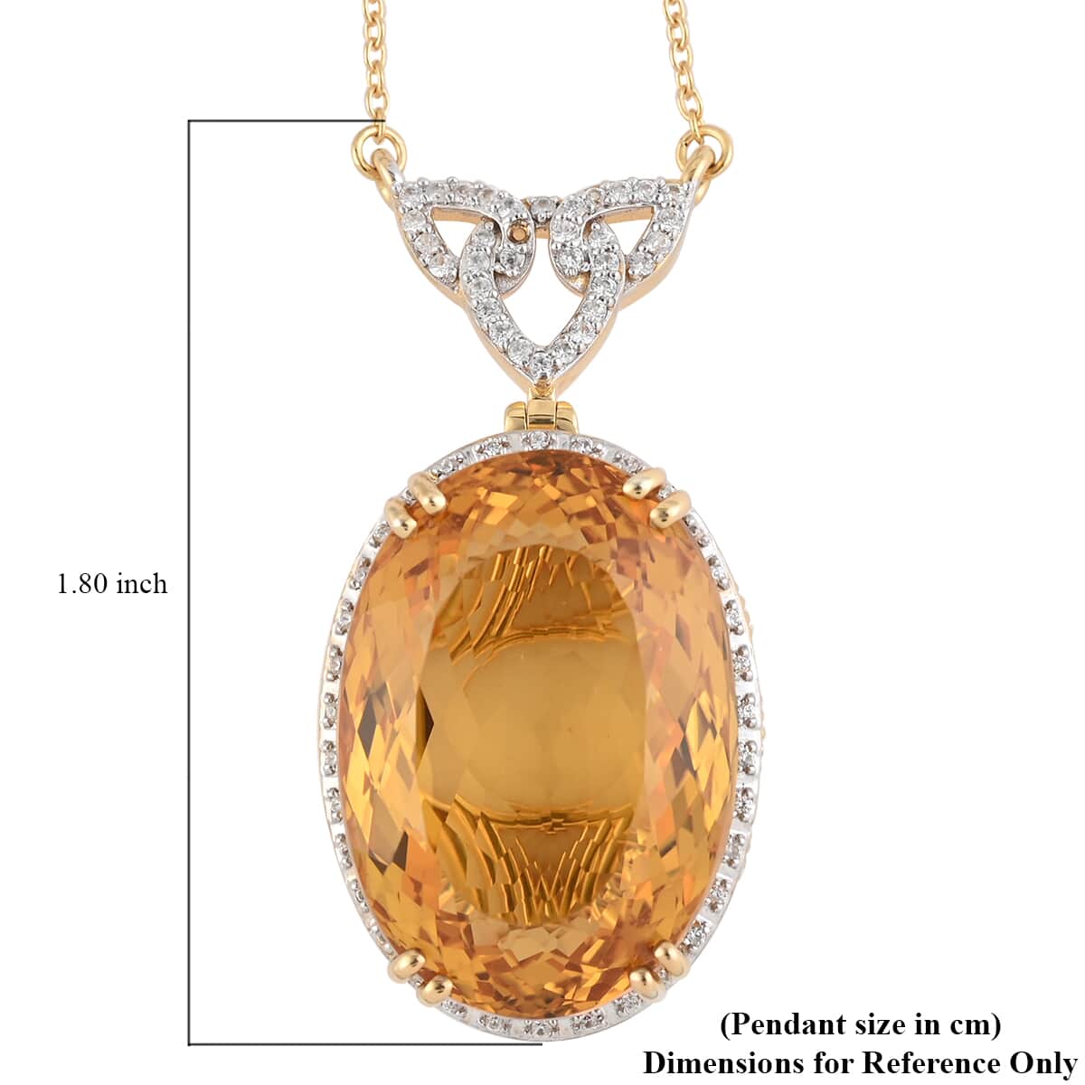 ONE OF A KIND Brazilian Citrine and Natural White Zircon Fancy Necklace 18 Inches in Vermeil YG Over Sterling Silver 10 Grams 45.50 ctw image number 4