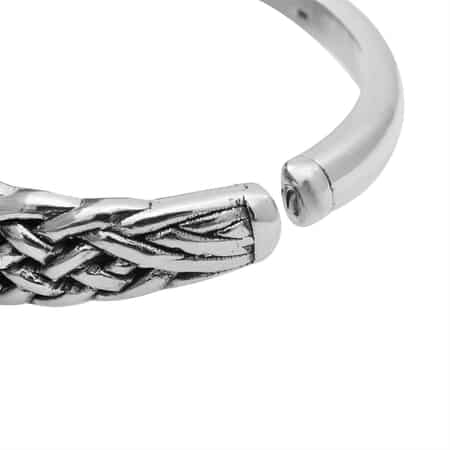 Designer Inspired Oversized Mesh Textured Sterling Silver Statement Cuff Bracelet (7 in) 14.60 Grams image number 1