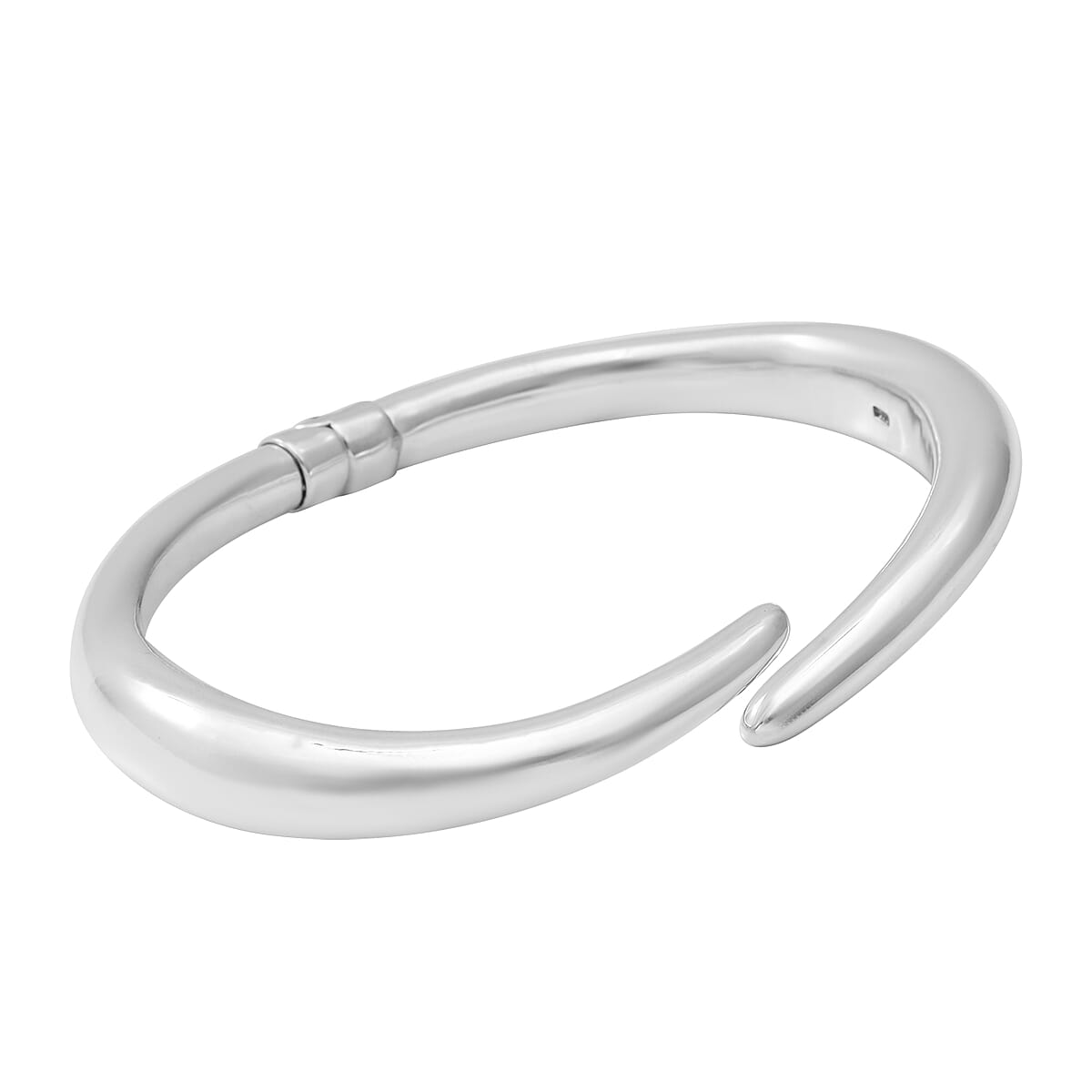 Designer Inspired Oversized Minimalist Sterling Silver Statement Bypass Cuff Bracelet (7.25 in) 11.8 Grams image number 1
