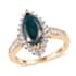 Luxoro 10K Yellow Gold AAA Teal Grandidierite and White Zircon Halo Ring (Size 9.0) 2.65 ctw image number 0