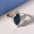 Luxoro 10K Yellow Gold AAA Teal Grandidierite and White Zircon Halo Ring (Size 9.0) 2.65 ctw image number 1