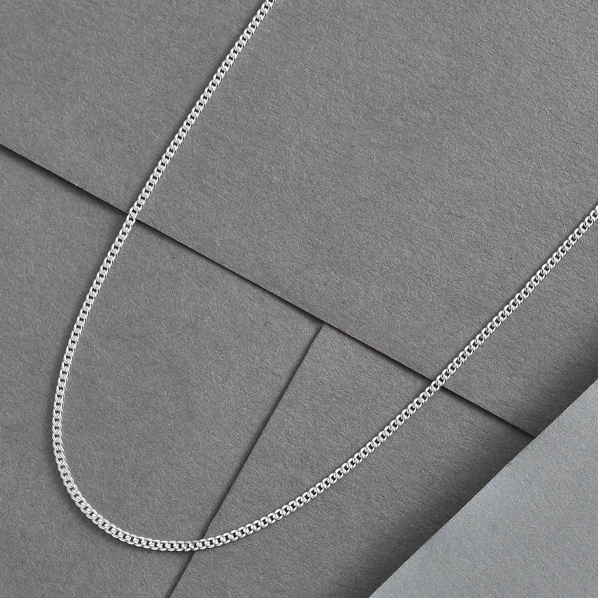 Artisan Crafted Sterling Silver Cuban Chain Necklace 24 Inches 2.90 Grams image number 1