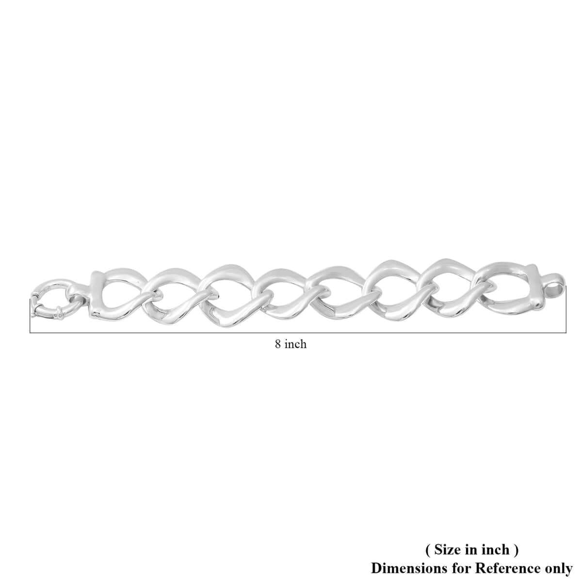 Designer Inspired Oversized Curb Chain Link Sterling Silver Statement Bracelet (8.00 In) 29 Grams image number 2