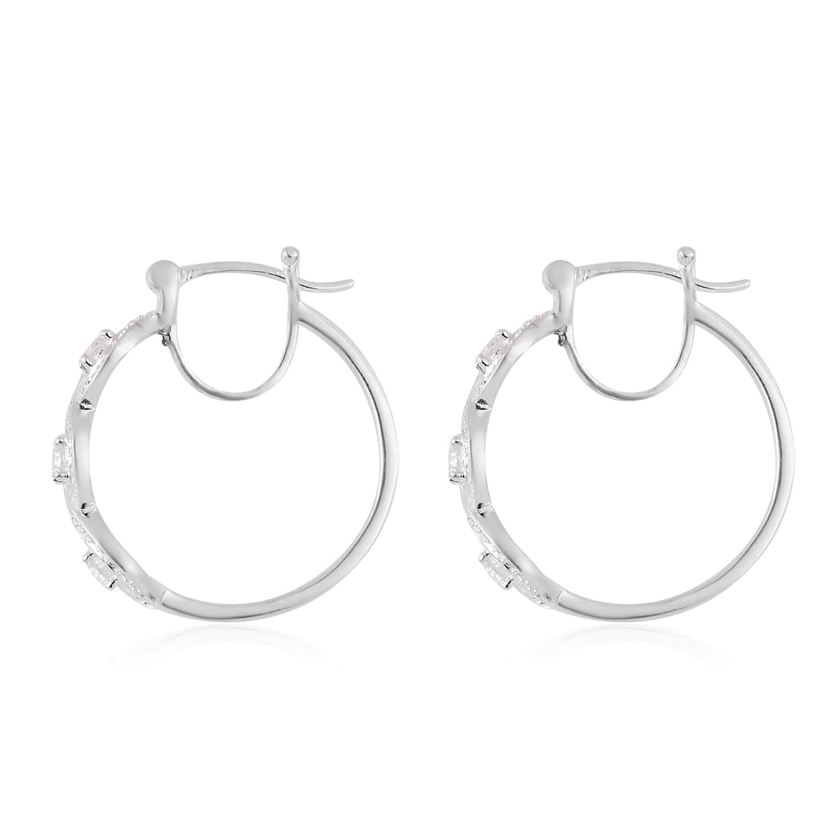 Cheryl Exclusive Pick Merry Christmas and Season's Greetings Jewelry Gift Set with Simulated Diamond J Hoop Infinity Earrings in Sterling Silver 2.00 ctw image number 4
