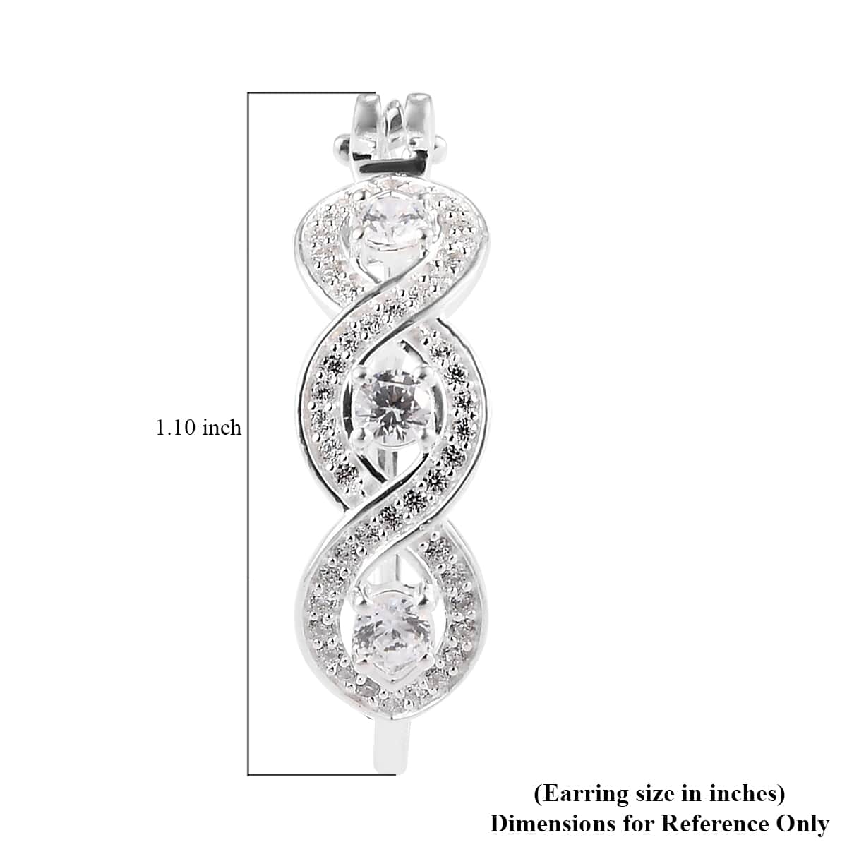 Cheryl Exclusive Pick Merry Christmas and Season's Greetings Jewelry Gift Set with Simulated Diamond J Hoop Infinity Earrings in Sterling Silver 2.00 ctw image number 5
