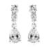 Merry Christmas and Season's Greetings Jewelry Gift Set with Simulated Diamond Pear Shape Drop Dangling Earrings in Sterling Silver 2.70 ctw image number 1
