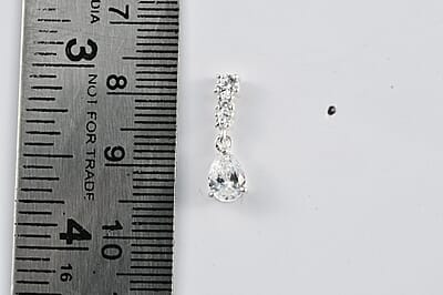 Merry Christmas and Season's Greetings Jewelry Gift Set with Simulated Diamond Pear Shape Drop Dangling Earrings in Sterling Silver 2.70 ctw