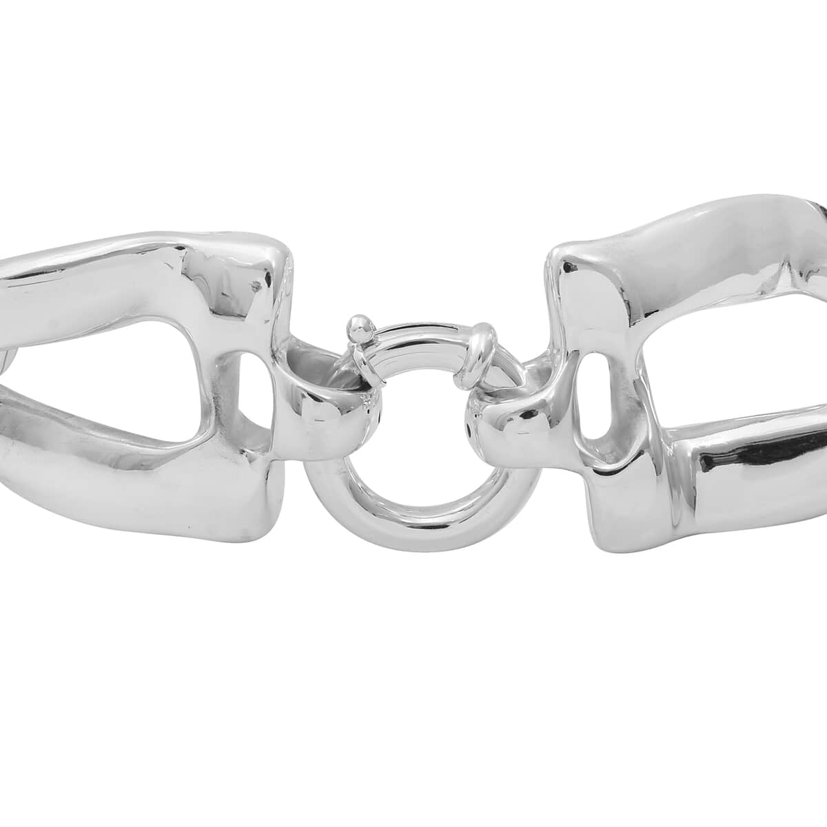 Designer Inspired Oversized Curb Chain Link Sterling Silver Statement Bracelet (8.00 In) 34.50 Grams image number 1