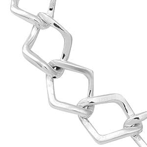 Designer Inspired Oversized Sterling Silver Statement Diamond Curb Necklace 18.5 Inches 44.30 Grams