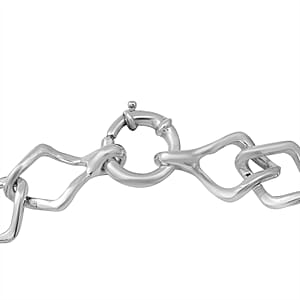 Designer Inspired Oversized Sterling Silver Statement Diamond Curb Necklace 18.5 Inches 44.30 Grams