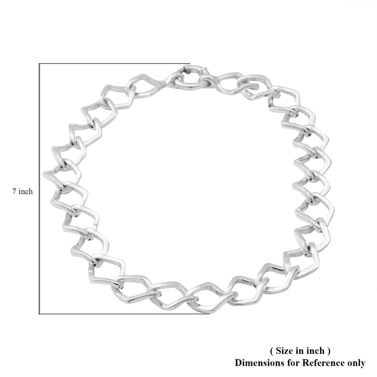 Designer Inspired Oversized Sterling Silver Statement Diamond Curb Necklace 18.5 Inches 44.30 Grams image number 4