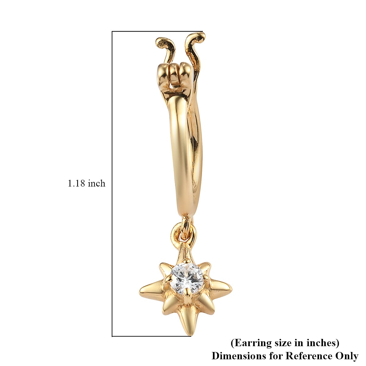 You are My Blessing Jewelry Gift Set with Simulated Diamond Starburst Hoop Earrings in 14K Yellow Gold Over Sterling Silver 0.50 ctw