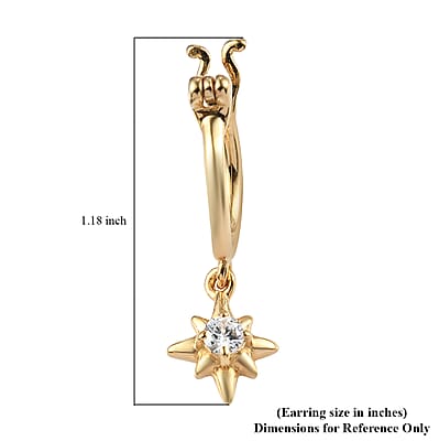 You are My Blessing Jewelry Gift Set with Simulated Diamond Starburst Hoop Earrings in 14K Yellow Gold Over Sterling Silver 0.50 ctw