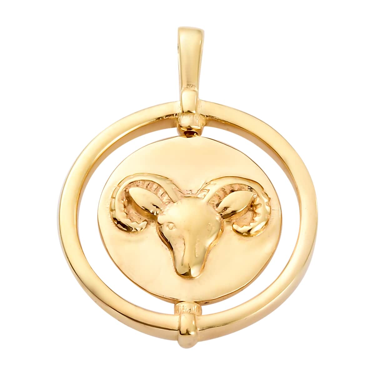 Vermeil YG Over Sterling Silver Aries Zodiac Pendant (3.85 g) image number 0