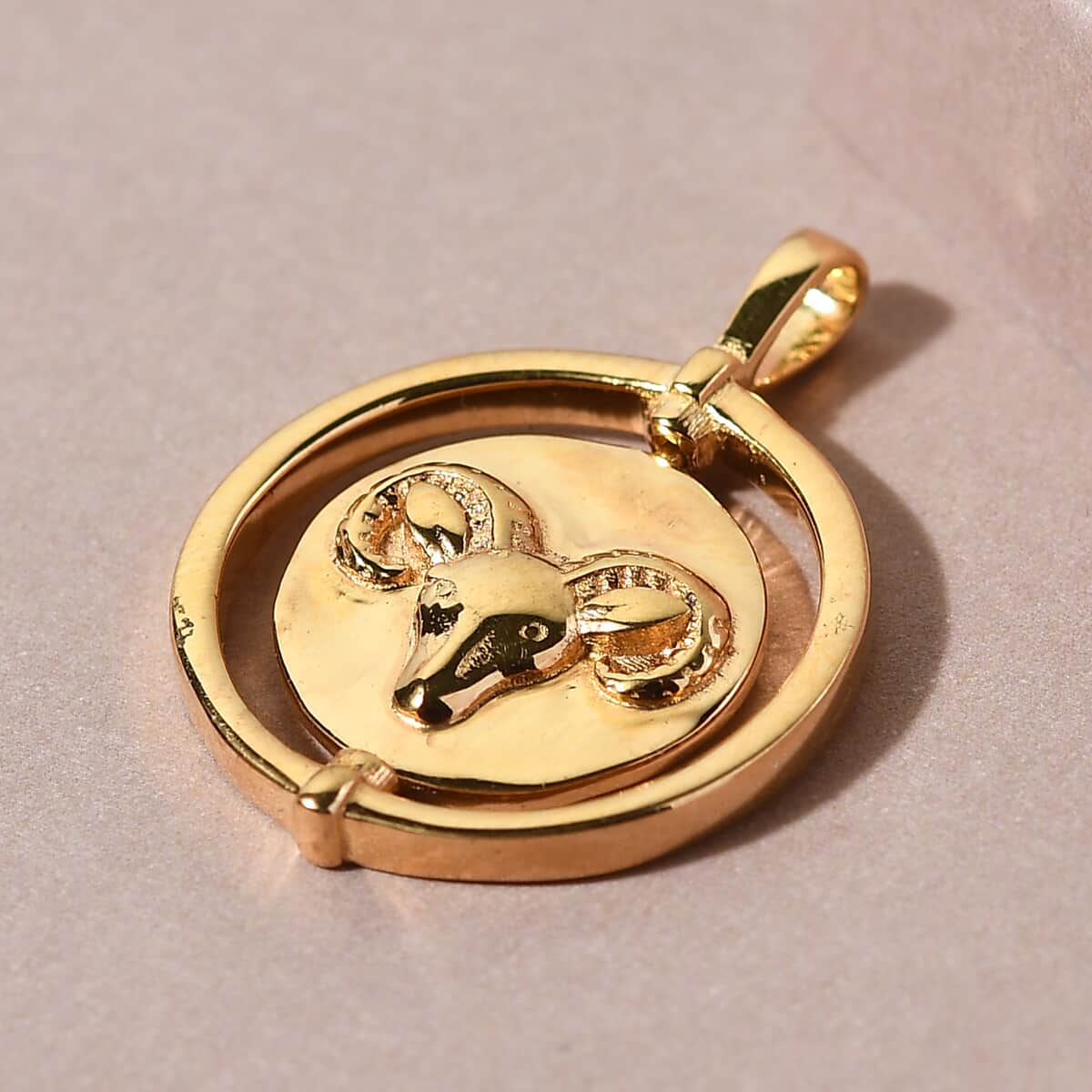 Vermeil YG Over Sterling Silver Aries Zodiac Pendant (3.85 g) image number 1