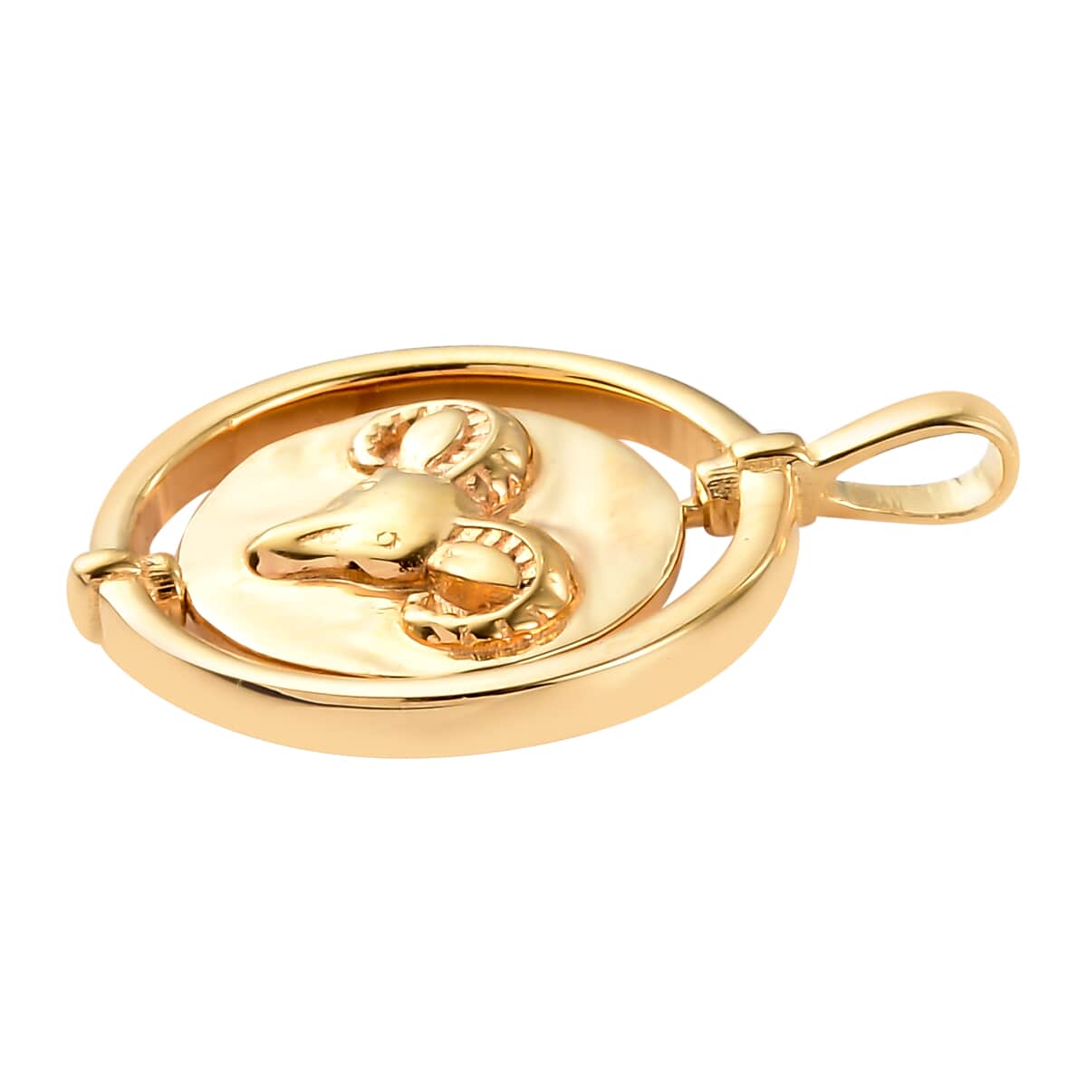 Vermeil YG Over Sterling Silver Aries Zodiac Pendant (3.85 g) image number 2