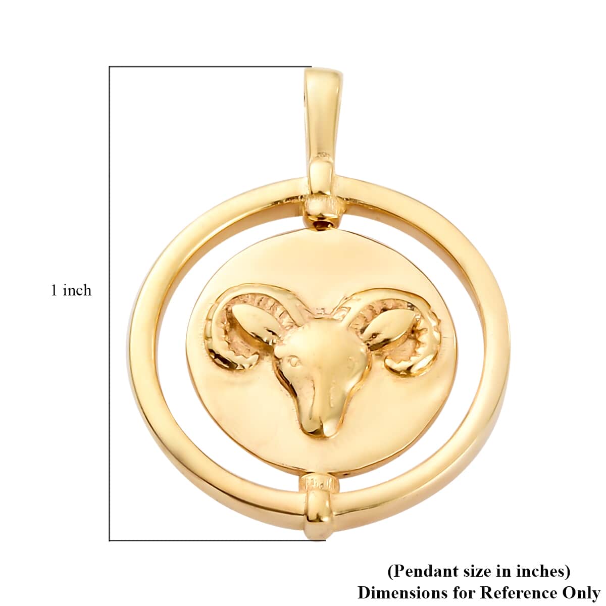Vermeil YG Over Sterling Silver Aries Zodiac Pendant (3.85 g) image number 4