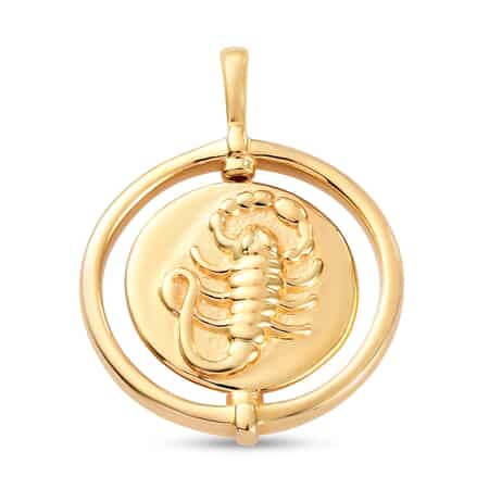 Vermeil Yellow Gold Over Sterling Silver Scorpio Zodiac Circle Pendant 3 Grams image number 0