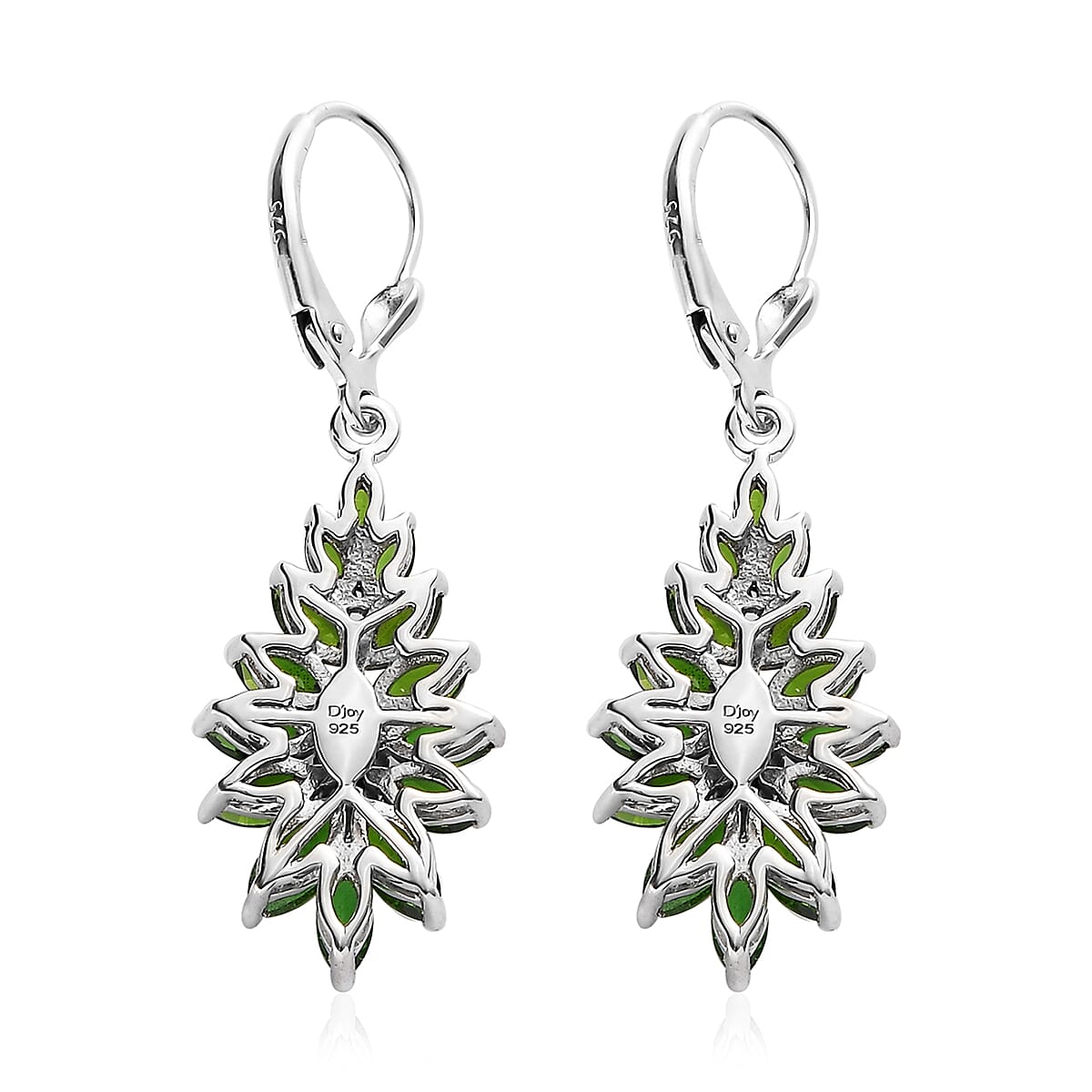 Chrome Diopside Floral Spray Earrings in Platinum Over Sterling Silver 5.50 ctw image number 3