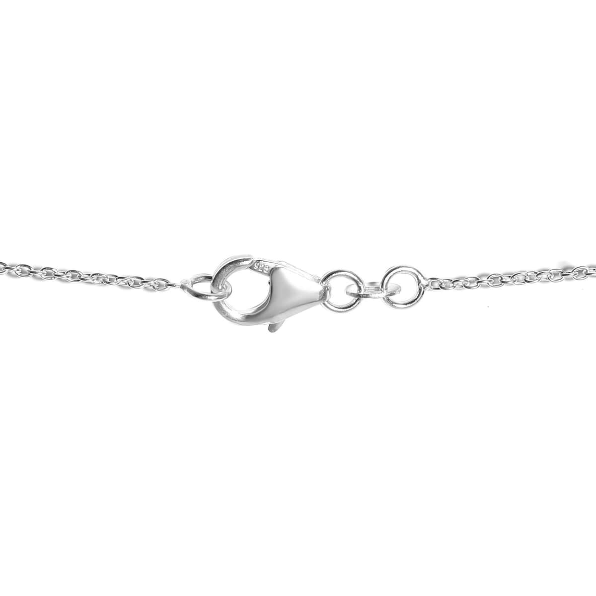 White Freshwater Pearl Station Necklace 20 Inches in Sterling Silver 25.90 ctw image number 4