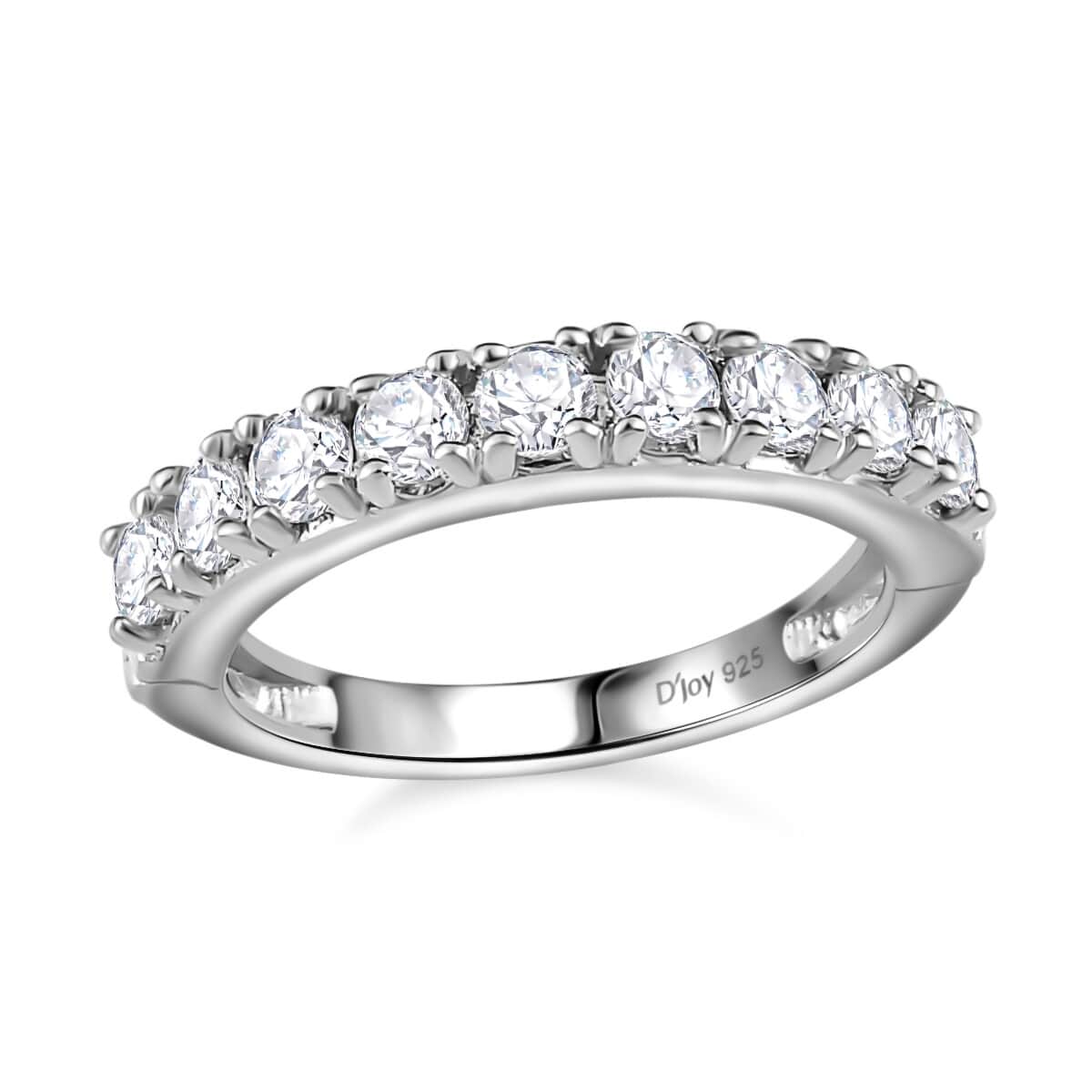 Moissanite Half Eternity Band Ring in Platinum Over Sterling Silver 1.00 ctw (Delivery in 5-7 Business Days) image number 0