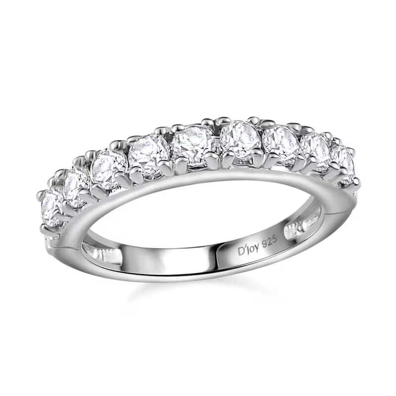 D'Joy Moissanite Openable Arthritis Ring, Platinum Over Sterling Silver Ring, Moissanite Jewelry, Gifts For Her 1.00 ctw (Size 10)