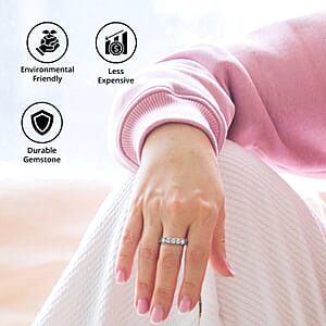 D'Joy Moissanite Openable Arthritis Ring, Platinum Over Sterling Silver Ring, Moissanite Jewelry, Gifts For Her 1.00 ctw (Size 10)