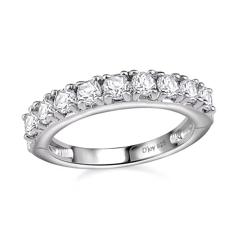 Moissanite Openable Arthritis Ring, Platinum Over Sterling Silver Ring, Moissanite Jewelry, Gifts For Her 1.00 ctw