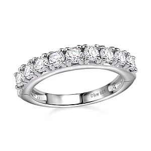 Moissanite Openable Arthritis Ring, Platinum Over Sterling Silver Ring, Moissanite Jewelry, Gifts For Her 1.00 ctw