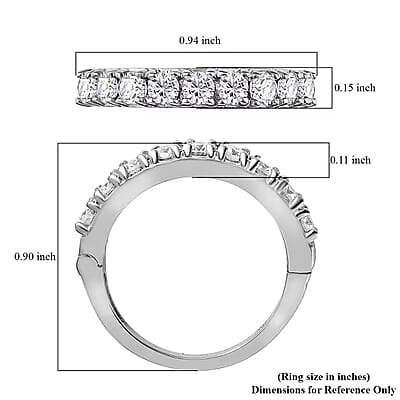 Moissanite Openable Arthritis Ring, Platinum Over Sterling Silver Ring, Moissanite Jewelry, Gifts For Her 1.00 ctw
