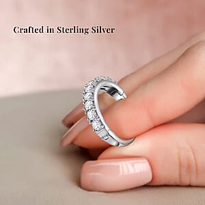 Moissanite Openable Arthritis Ring, Platinum Over Sterling Silver Ring, Moissanite Jewelry, Gifts For Her 1.00 ctw