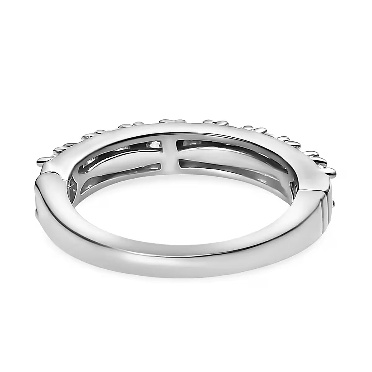 Moissanite Openable Arthritis Ring, Platinum Over Sterling Silver Ring, Moissanite Jewelry, Gifts For Her 1.00 ctw image number 8