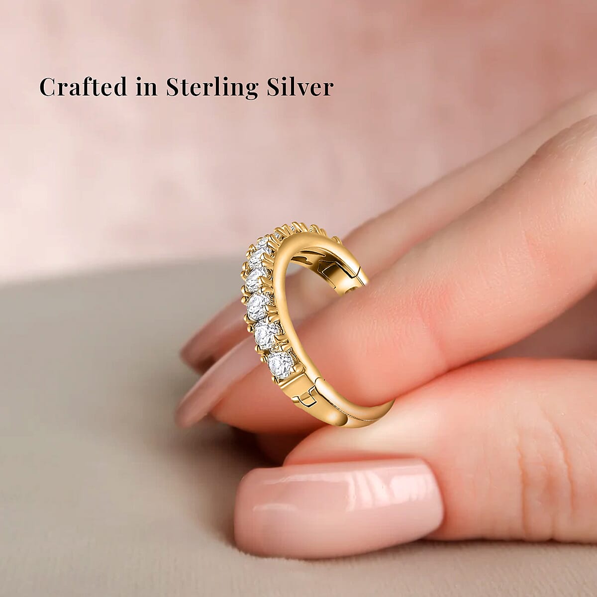 Moissanite Openable Arthritis Ring, Vermeil Yellow Gold Over Sterling Silver Ring, Moissanite Jewelry, Gifts For Her 1.00 ctw image number 2